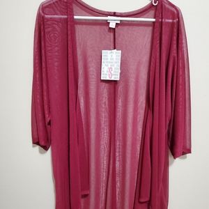 Lularoe sheer with rose detail cardigan